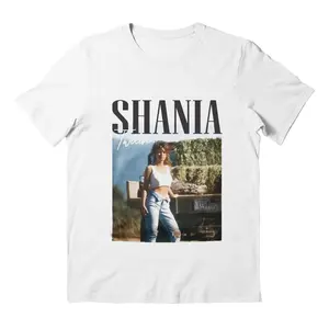Rare Vintage Shania Twain Country Music 90S T-Shirt, One Side Unisex Heavy Cotton Menswear Top Tee