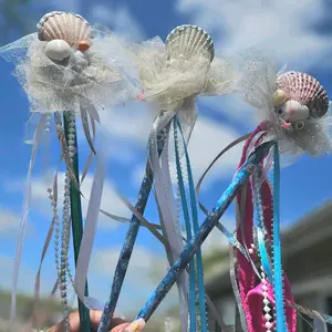 Mermaid fairy wand. With real sea shells.