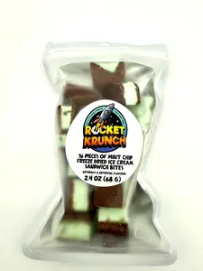 16 pieces of Mint Chip Freeze Dried Ice Cream Sandwich Bites