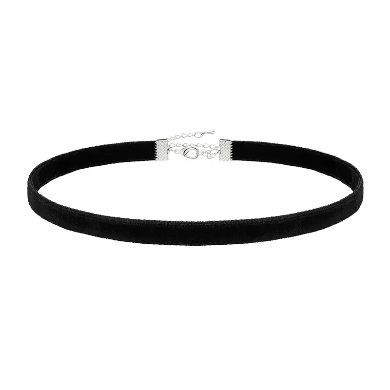 Women's Thin Velvet Choker Necklace, Ultra-Comfortable Elastic Witch Neck Chain, 90s Gothic Style Halloween Cosplay Jewelry, Modern Versatile Accessories, Witchy Jewelry