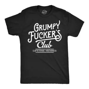 180g[100%cotton]Mens Fun T Shirts G180grumpy F*ckers Club Sarcastic Graphic Novelty Tee For Men Mens Fun T Shirts Cool Vintage Fashion T-Shirt Gift Classic Menswear Fun offensive Short Sleeve Novelty Tees for Guys Black -