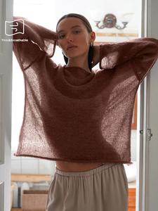 women's solid round neck sweater, casual long sleeve jumper for daily wear, ladies knitwear for all seasons