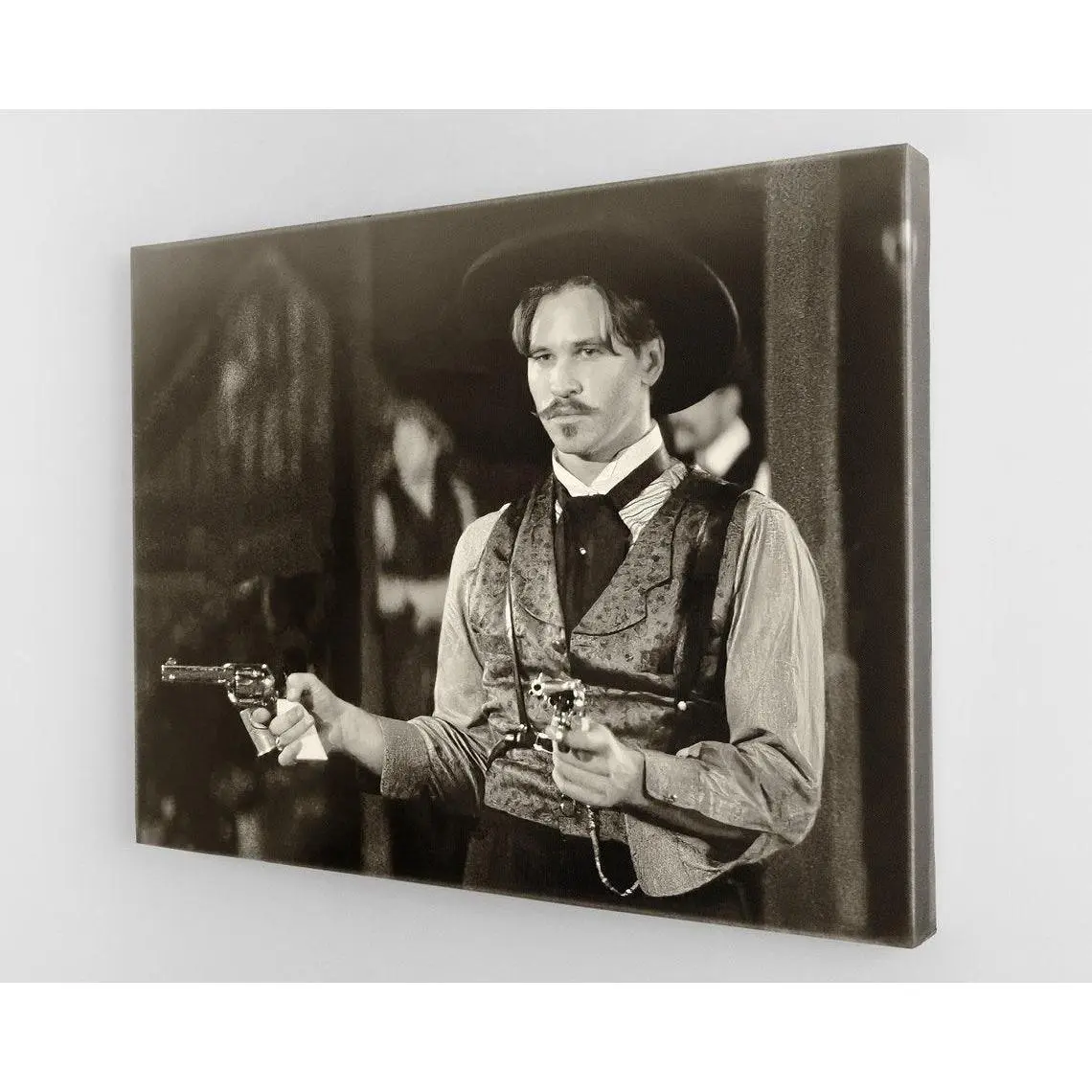 Vintage Western Portrait Canvas Wall Art, Black and White Cowboy Style Poster, Classic Retro Room Decor, Unframed Canvas Poster or Framed Canvas Wrap