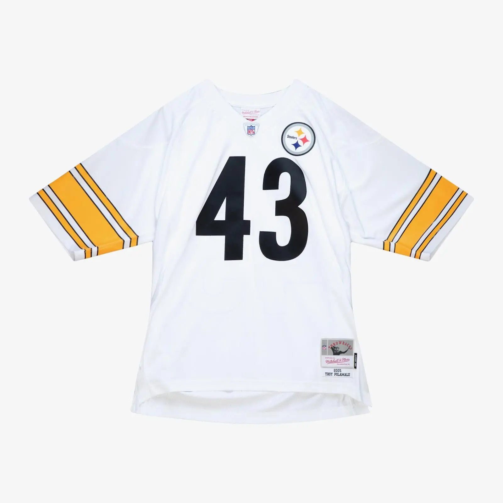 Troy Polamalu Pittsburgh Steelers White 2005 Legacy Player Jersey NFL Throwback Mitchell & Ness
