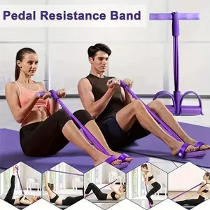 Multifunctional Six-Legged Resistance Band Set, Home Gym Yoga Abdominal Exercise, Arm Strength Training, Leg Pull Rope, Sit-Up Helper