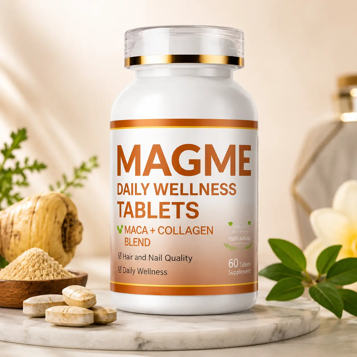 MAGME Daily Wellness Maca + Collagen Blend Tablets – 60 Count