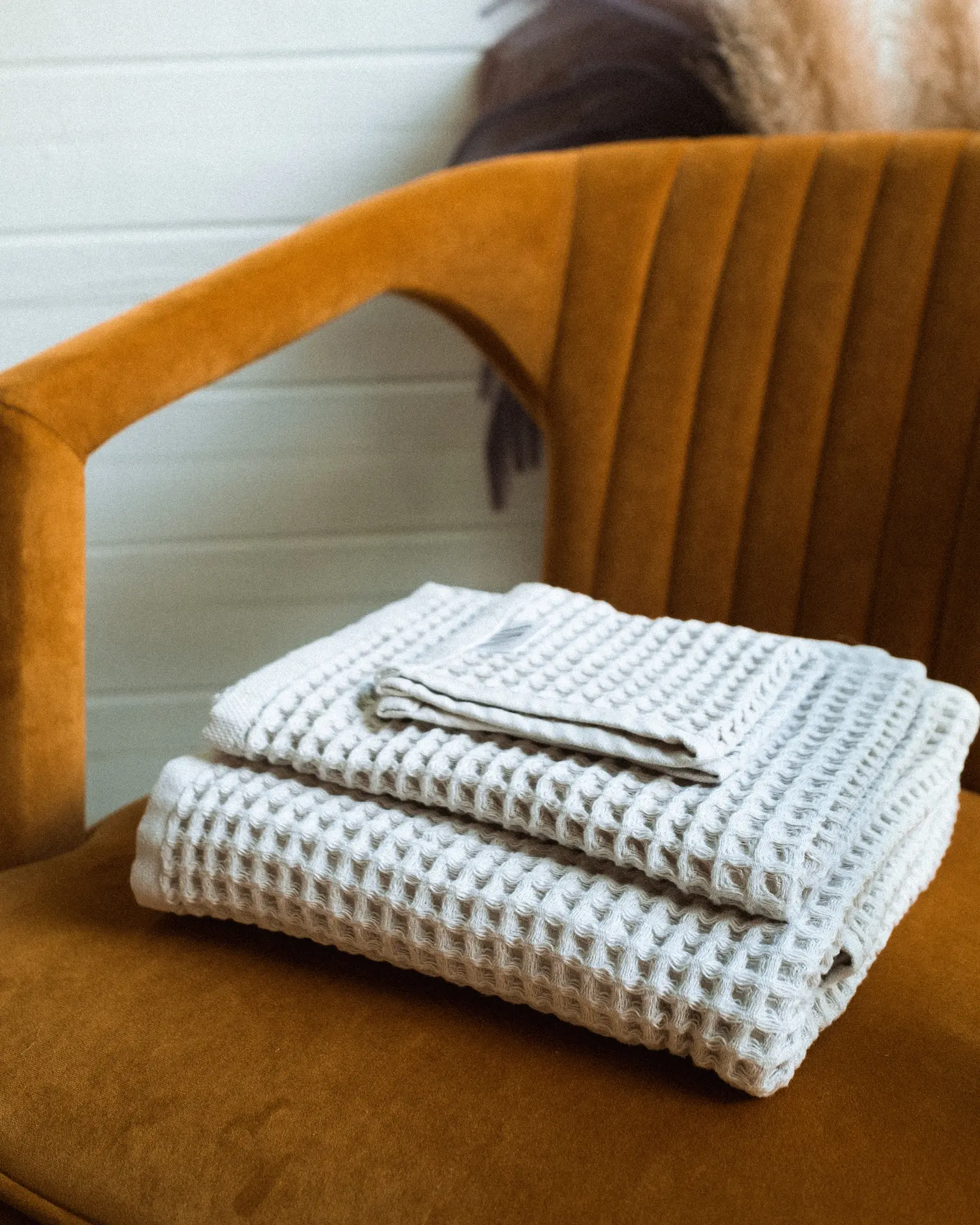 ULTRA THICK Organic Waffle Spa Towels - OVERSIZED Bath Cotton