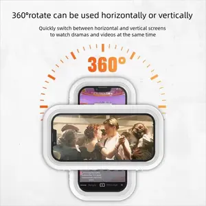 360° Rotatable Bathroom Phone Stand, Universal Wall-Mounted Shower Phone Holder, Waterproof Anti-Fog, Bathroom Accessories, Universal Smartphone Holder