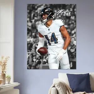 Kyle Hamilton Baltimore Ravens Poster Safety Football Wall Art  Ravens Sports Print. NO FRAMED