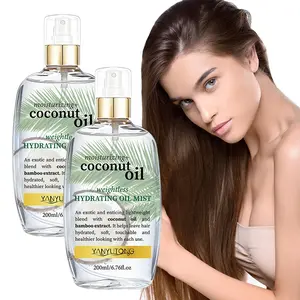 200ml coconut oil hair spray, Haircare, Natural Hair Care essential oil spray, suitable for all hair styles to reduce dryness and moisturizing formula, promote softness and luster, Nourishing, Lightweight, Hydrating, Daily, Hydrate