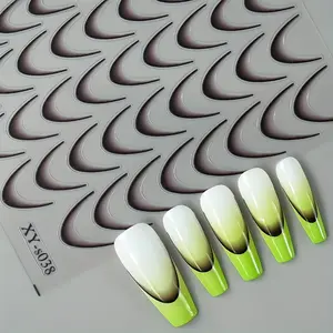 New 3D Thin French Nail Art Stickers Nail Decals