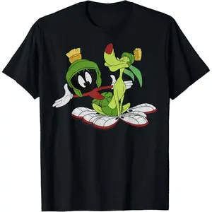 Men's Daily Short Sleeve Classic Top Looney Tunes Marvin The Martian And K-9 T-Shirt