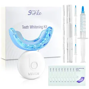 VEVOR Teeth Whitening Kit with LED Light, 32 LED Accelerator Lights, Whitening Gel Syringe, Desensitizing Gel, and U-Shaped Tray, Wireless Portable Kit Fast and Effectively Removes Stubborn Stains