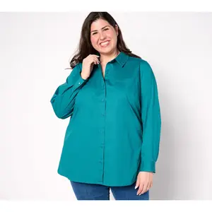 Denim & Co. Signature Poplin Button Down Tunic