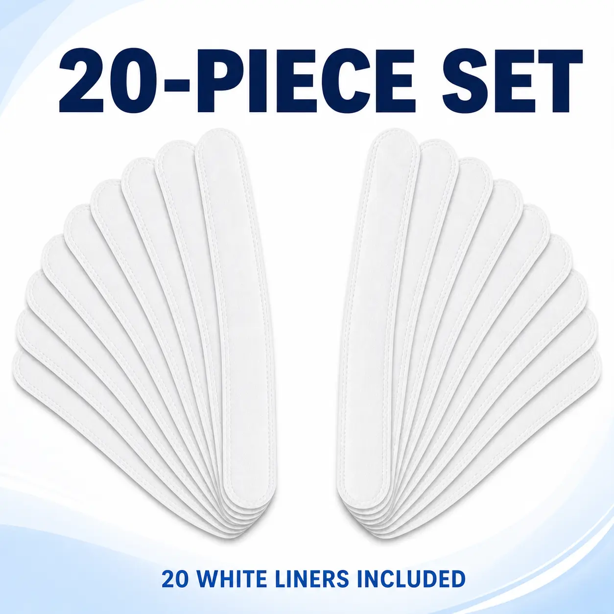 Disposable Self-Adhesive Hat Sweat Liners (20-Pack) - Absorbent Cap Sweat Pads for Baseball Caps, Helmets