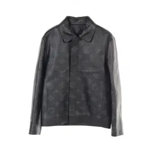 Pre-owned Louis Vuitton Calfskin Small Leather Goods Monogram Shadow Calf Leather Jacket