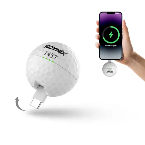 KDYNIX Rechargeable 2000mAh Lithium Golf Ball Power Bank - Mini Handbag-Friendly USB-C/USB Battery Powered Travel Pack with Wireless Connector, Gifts for Him Cool Gadgets for Phones, Earbuds, Tournaments (Baseball/Basketball Shapes)