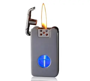 Christmas gift | (Gas no included)Portable, Reusable, Adjustable Windproof Lighter with Soft Flame and Visible Tank for Candle Gift