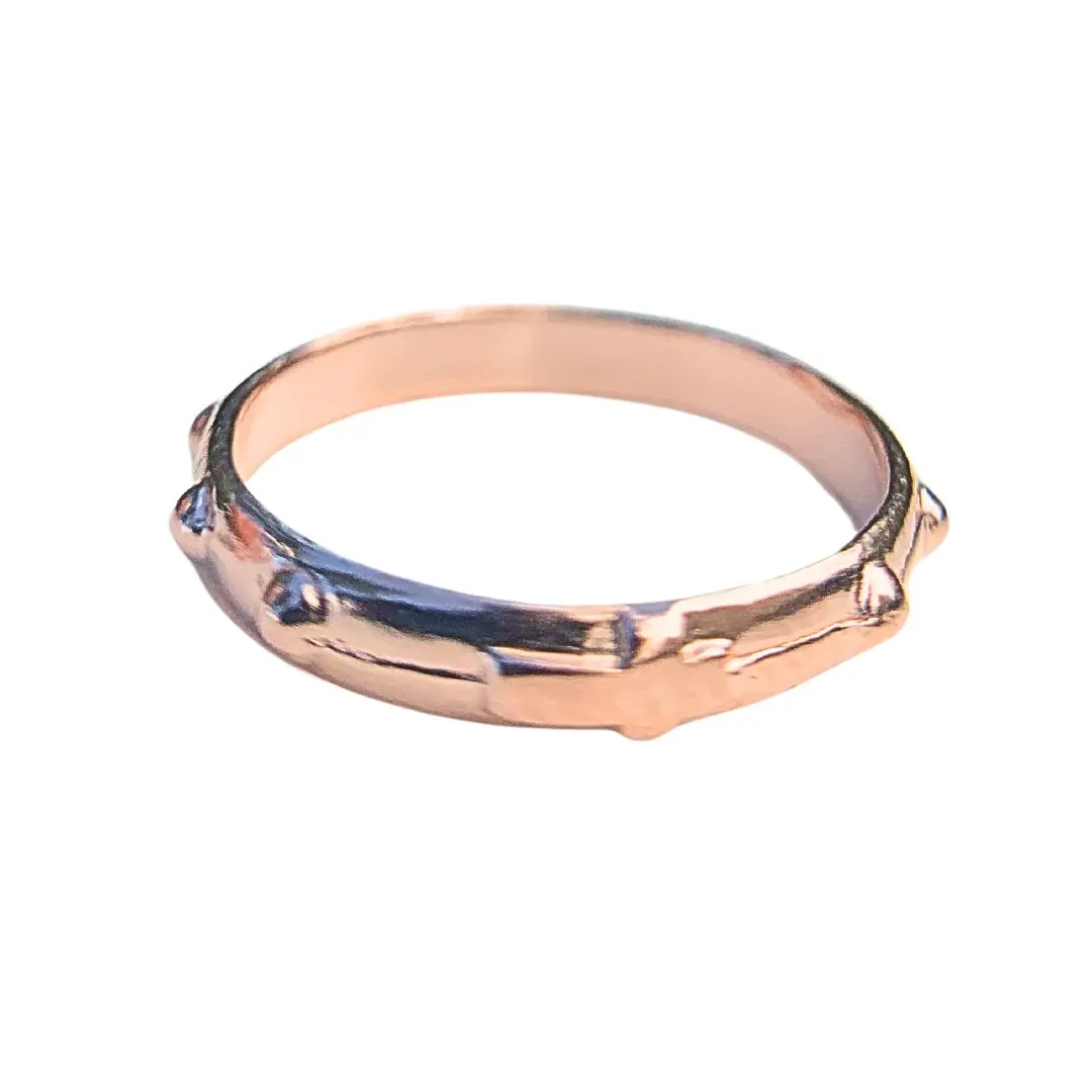 Gold Vermeil (Rose) Silver Rosary Ring