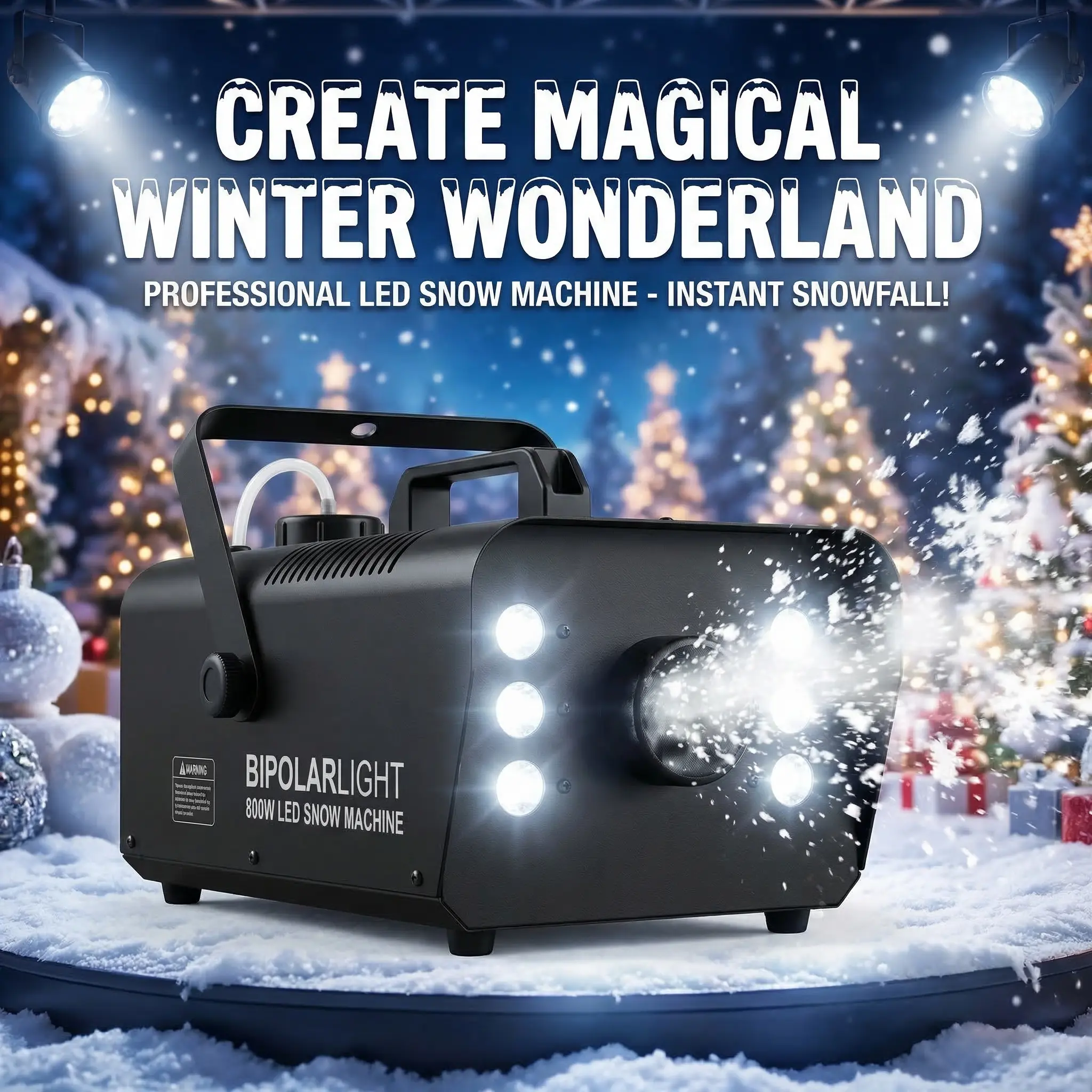 800W LED Snow Machine with Wireless Remote Control & RGB Light Effects – Portable Snowflake Maker to Transform Christmas Parties, Weddings & Events into a Magical Winter Wonderland summerwins