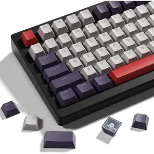 XVX Shine Through Keycaps -133  Cherry Profile Double Shot PBT Keycaps Compatible for 60%/75%/ Retro Gaming Mechanical Keyboard- Red