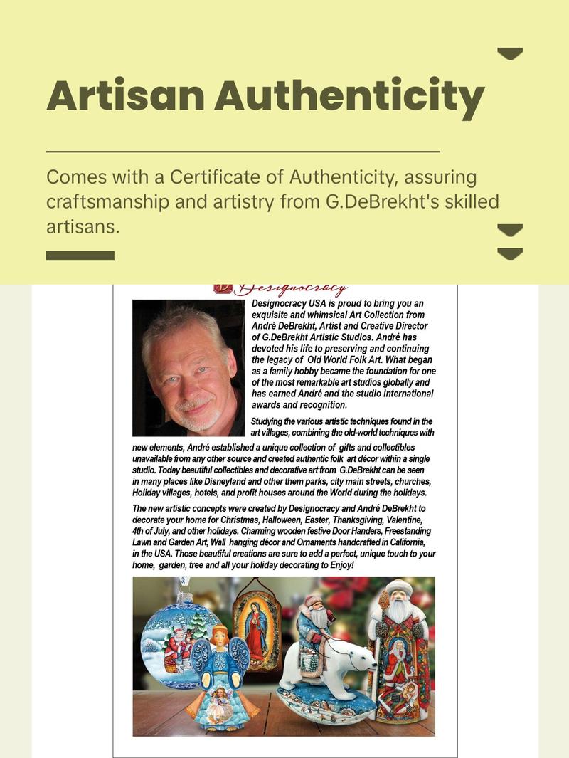 Flight into Egypt Three Kings Santa Hand-Painted WOODCARVED Masterpiece by G. DeBrekht - Nativity Holiday Decor - 215621