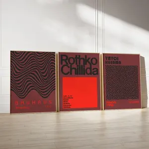 Set of 3 Trendy Poster Bundle, Bauhaus Poster, Kusama Poster