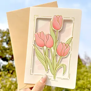 Hollow Out Greeting Card Set, Includes Envelope & Holiday Wishes, Perfect Gift Decoration Message Cards for Handwritten Blessing