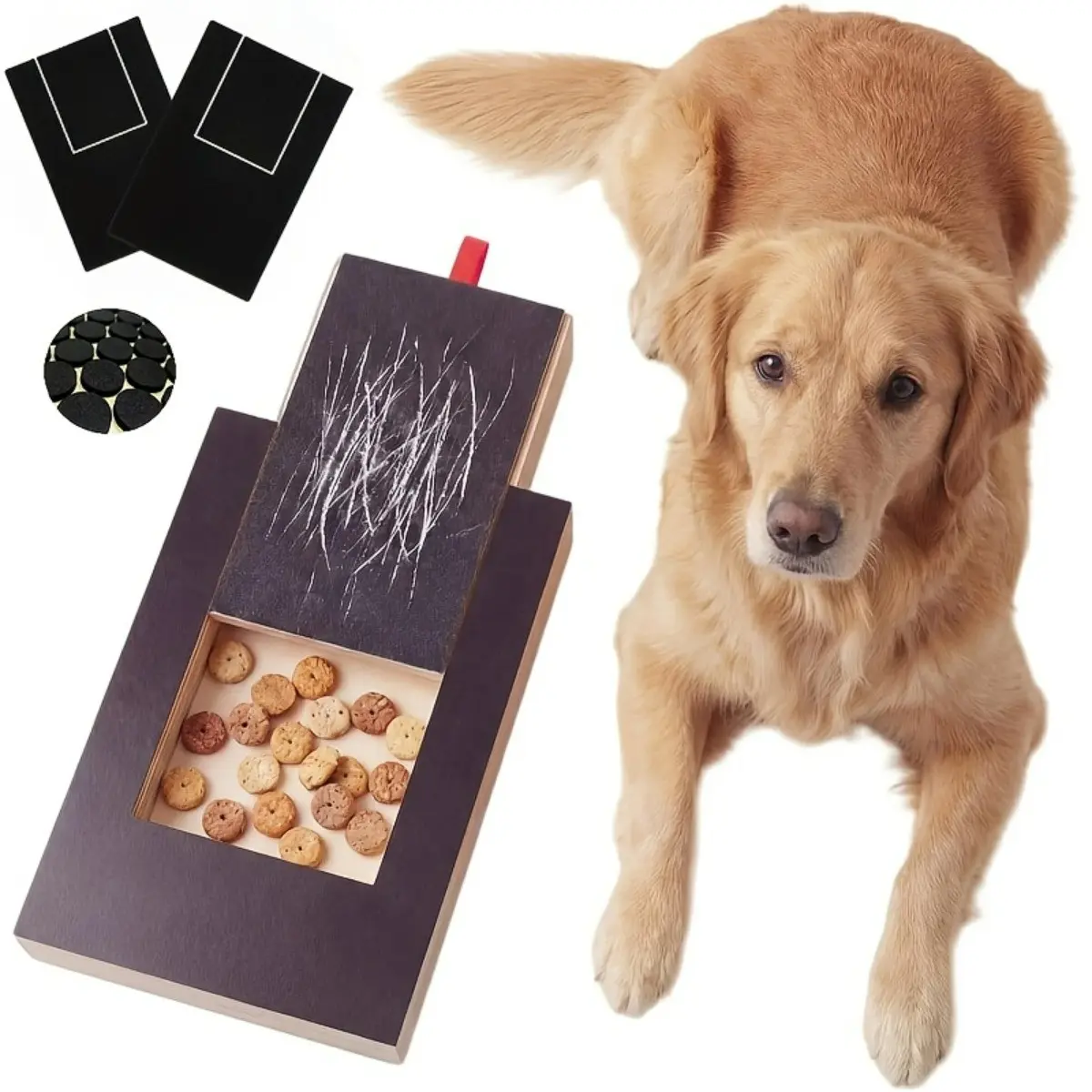 Pet Dog Scratcher Board with Treat Box, Multi-Functional Nail File Toy, Adjustable Safety Durable, Reduces Furniture Damage, Enhances Pet Health Care
