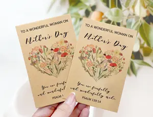 50-1000 Mother's Day Church Favor Gift, Bulk Seed Packet Favors, Floral Mother's Day Bible Verse Wildflower Seed Packets, Sustainable Gift