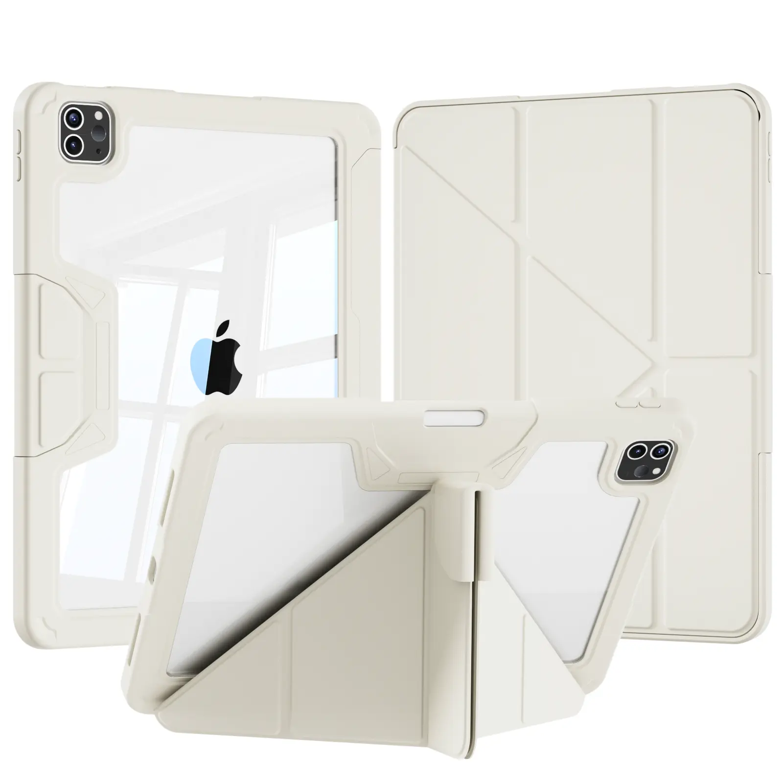 Kenke Multi-angle Foldable Stand Rugged Shockproof Clear Case with Auto Wake/Sleep for iPad 11th Gen 11" (A16) 10th Gen 10.9", iPad Air 11" (M3/M2) Air 5th/4th Gen 10.9", iPad Pro 11" 4th/3rd/2nd/1st Gen