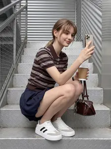2026 New Style Women's Retro T-toe Platform Sneakers, Casual Lace-up Heightening Walking Shoes in White-Beige, White-Blue and White-Black Colors, Y2K Suede Spliced Versatile Daily Leisure Shoes