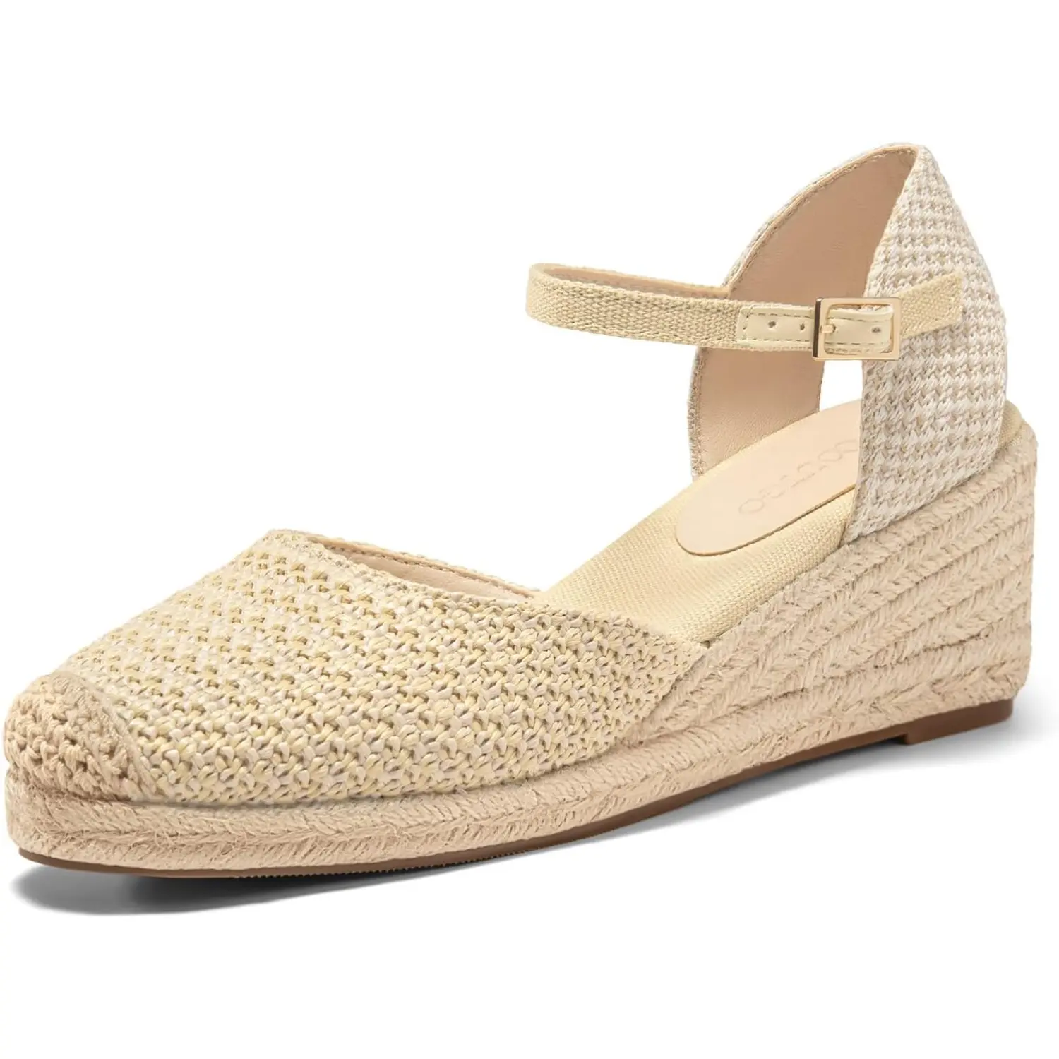 Coutgo Womens Platform Wedge Sandals Espadrilles Raffia Closed Toe Heels Ankle Buckle Strap Summer Beach Shoes Coutgo Womens Platform Wedge Sandals Espadrilles Raffia Closed Toe Heels Ankle Buckle Strap Summer Beach Shoes