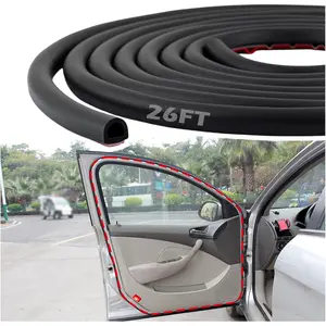 26Ft D-Shaped  Door Seal Strip,Rubber Automotive Weather Stripping with Soundproofing,Self Adhesive & Universal  Weather Stripping Auto  for   SUVs