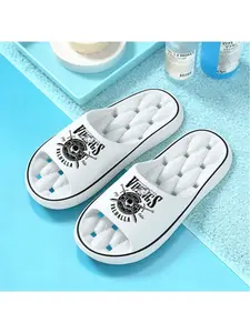 1pc Viking Theme Printed Plus-size Slippers, Shower Slippers, Sports Slippers, Fashionable Couple Slippers, Slip-on Slippers, Indoor/outdoor Home Sandals, Suitable for Various Occasions Such as Beaches, Hotels, and Swimming Pools.