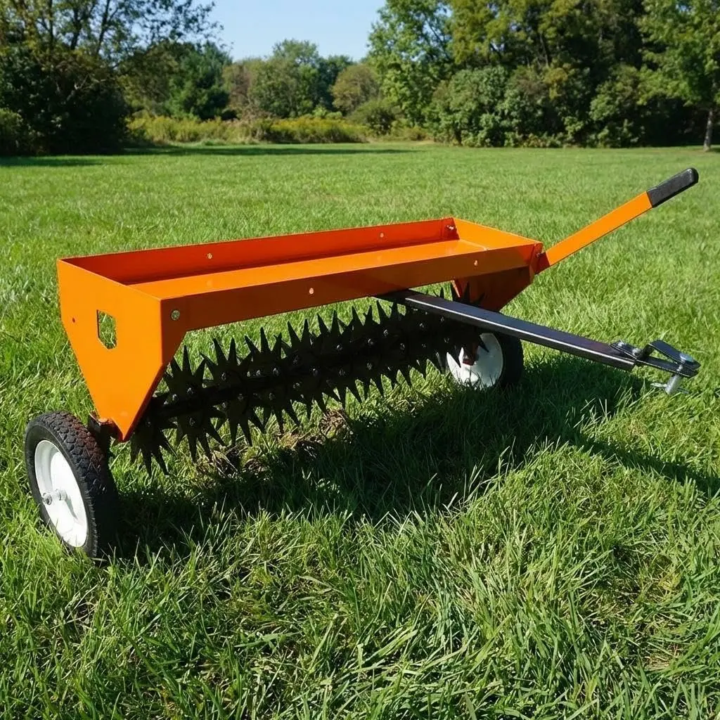 Heavy-Duty 40" Tow-Behind Lawn Aerator for Tractors & ATVs – 2" Deep Steel Star Wheels – 150 lb Weight Tray – Global Hitch – Rugged Plug Aeration for Garden, Farm & Lawn – 40 Inch