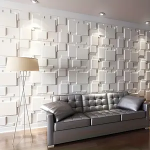 33 3D wall panels with geometric block design, 11.8"x11.8" (30x30cm) in black and white, are very suitable for living room, bedroom, kitchen, TV wall and office space Removable Wall (non-self-adhesive)
