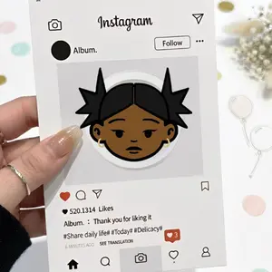 (2 Options) Goth Girl Phone Grip Magsafe, Cute Punk Pop Socket, Black Girl Phone Holder, Funny Phone Stand, Gift For Girls Boys
