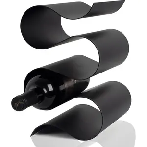 Wine Rack Countertop, Freestanding Creativity Modern Small Wine Holder, Tabletop Wine Stand for Kitchen Wine Bar Inside Cabinet, Pantry Decor-5 Bottle