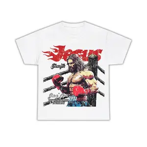 Jesus Gym Boxer Tshirt, Vintage Graphic Round Neck Tee, Graphic Tee, Faith in Style, Cotton Shirts, men gifts, Machine Washable