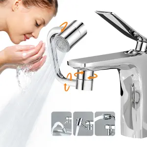 1440° Rotating Faucet Extender Aerator, Solid Brass Universal Splash Filter Faucet,1080 Big Angle Swivel Faucet Aerator Sink Attachment,Dual-Function 2-Flow Sprayer