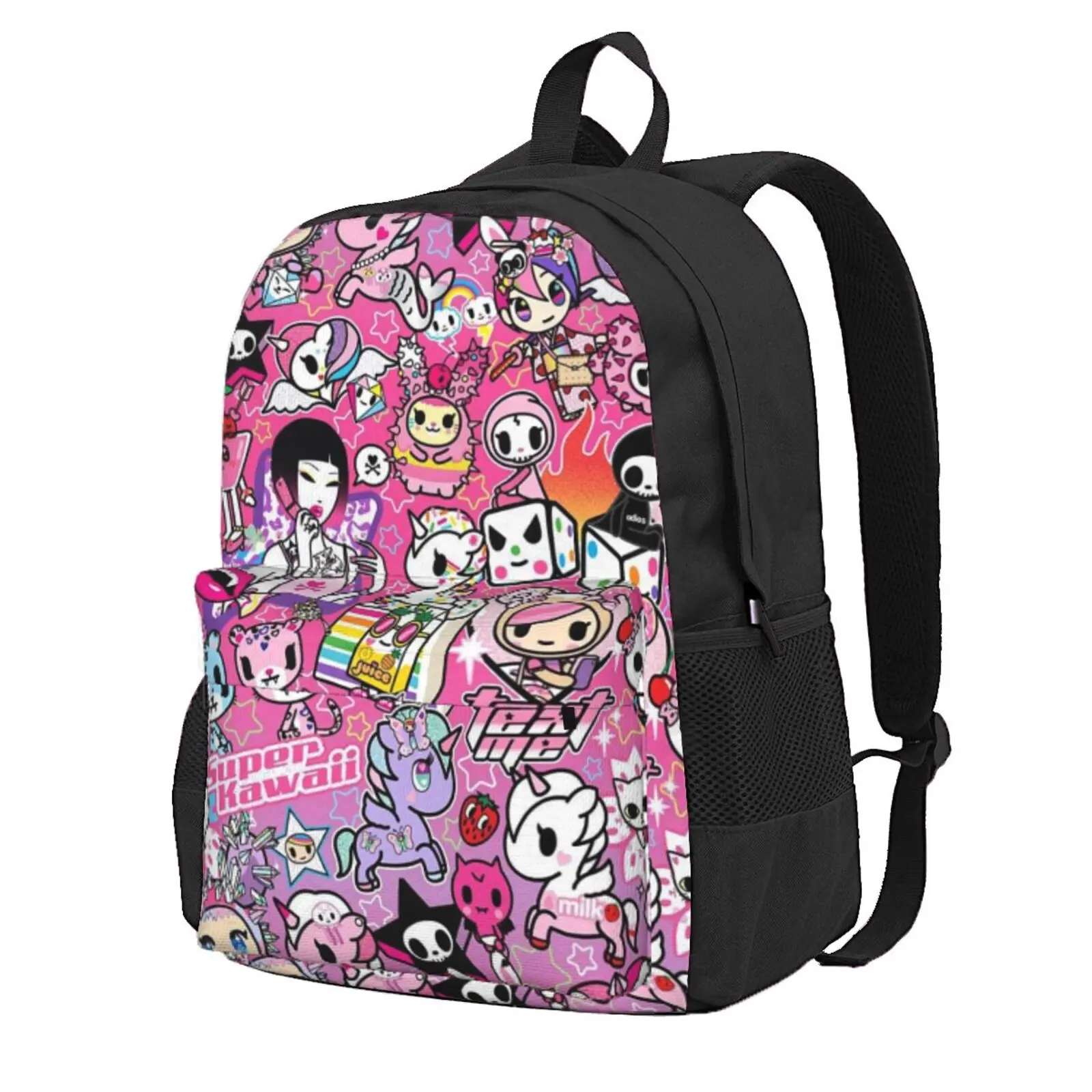 Tokidoki Unisex Casual Backpack, Kawaii Anime Print Daypack, Breathable Lightweight Shoulder Bag for Adults, Teens, School, Travel