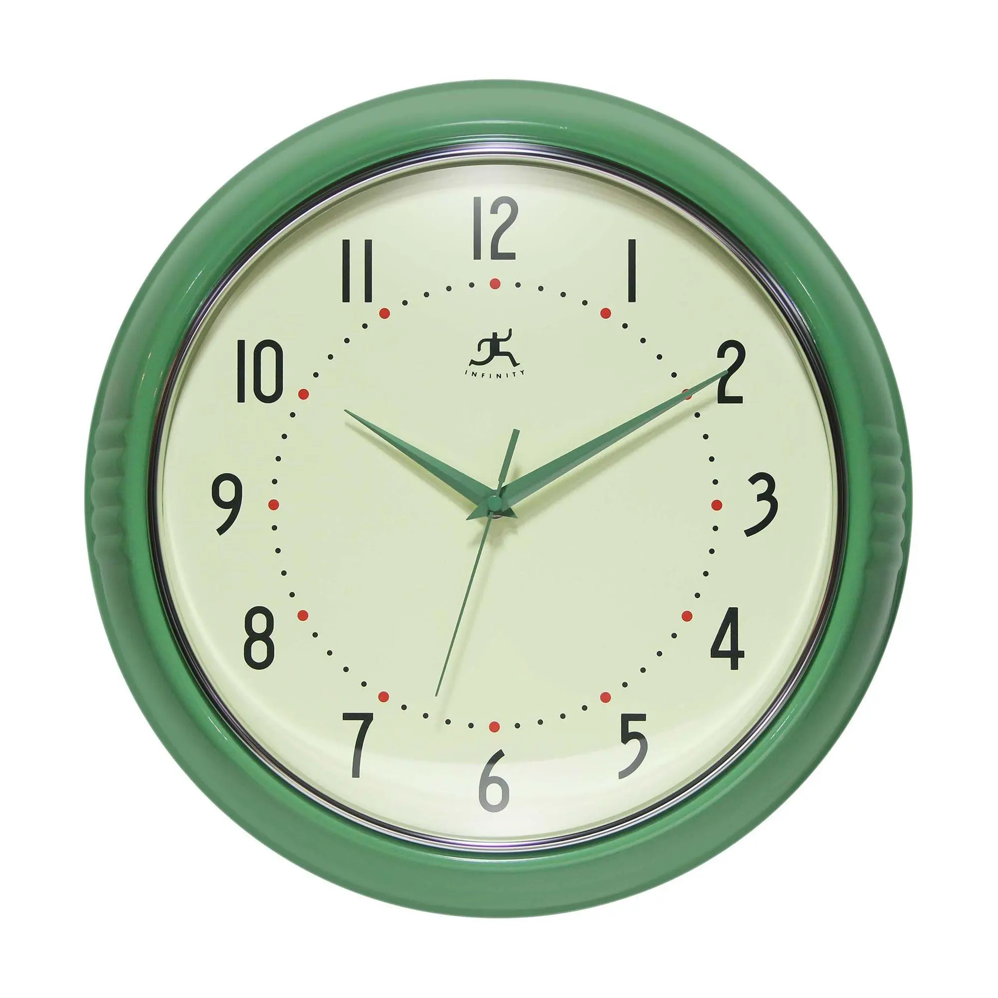 Infinity Instruments Retro Round Wall Clock, 15 Inch