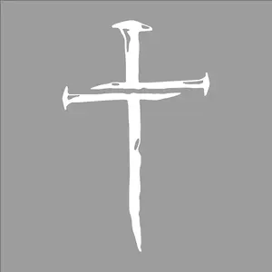 Christian Cross of Nails Vinyl Sticker – Waterproof Removable Decal for Laptop, Water Bottle, Car, Van, & Window – Indoor and Outdoor Use – Easy Application