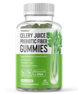 VitaPatch Celery Juice Fiber Gummies for Adults - Prebiotic Gummy - Supergreens Boost with Celery Juice, Chlorophyll, & Prebiotic Fiber - 60 Count