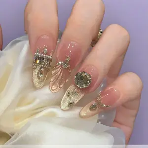 Handmade Nail Art - Adhesive Tabs for Easy Application & Removal, Reusable & Gentle on Nails, Ideal for Beginners or Short-Term Wear