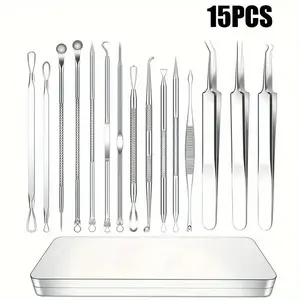 Blackhead Removal Tools - 15 Pieces Acne Blackhead Tools, Facial Pore Cleansing, 401 Premium,Facial Cleansing Tools