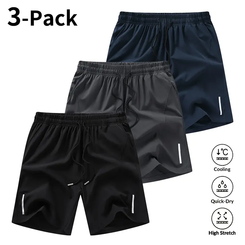 5-pack summer men’s lightweight breathable quick-dry beach shorts; men’s drawstring shorts with zippered pockets; breathable everyday men’s shorts, 5-pack; gift for him; summer swim shorts, quick-drying, tropical style