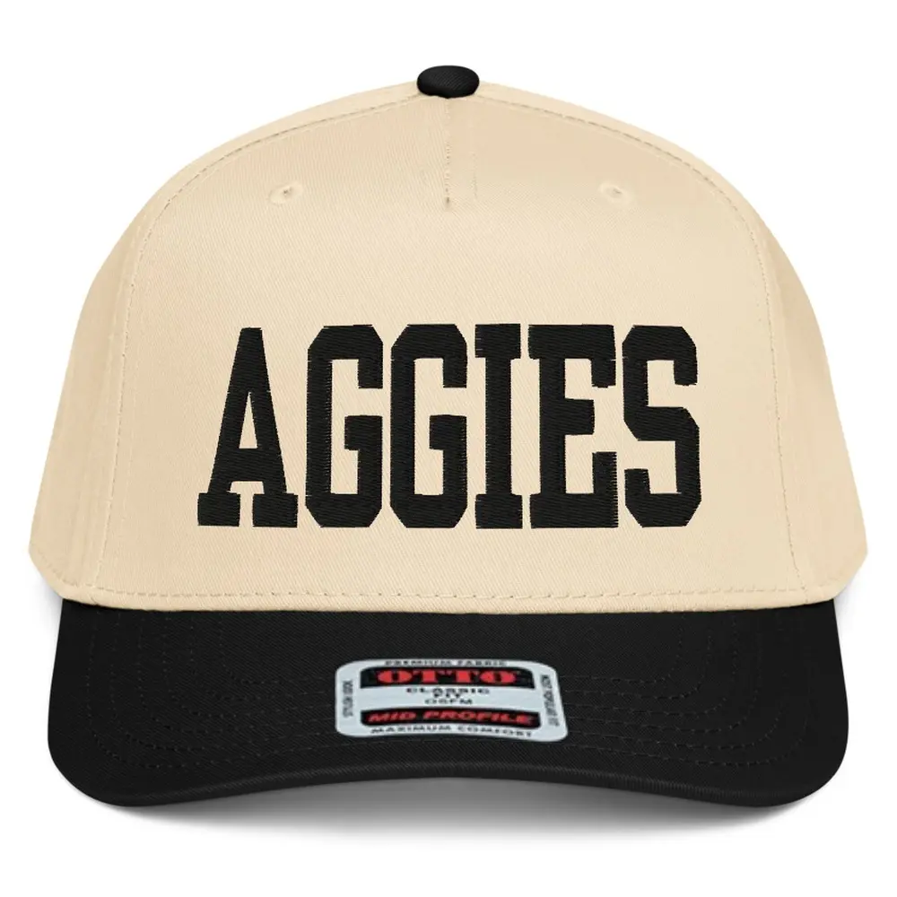RIVEMUG NX1 Aggies Embroidered 2 Tone Hat Mid Crown Curved Bill Snapback Gift Cap for Men and Women