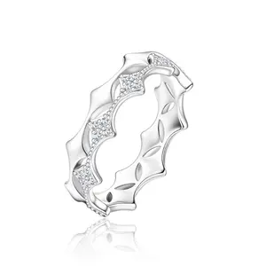S925 Sterling Silver Scientist-Inspired Double Layer CZ Ring for Women, Minimalist Rhombus Stackable Statement Ring, Hypoallergenic Dainty Jewelry for Daily Wear & Gifts